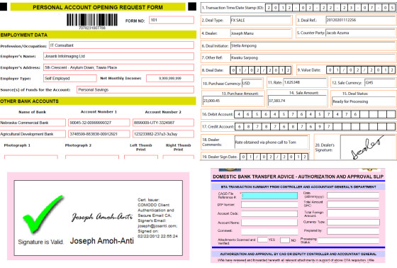 >Electronic Form (e-Form) Integrated with Images (Photographs, Wet Electronic and Digital Signatures)