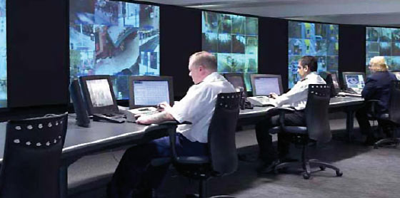 >Secure boarder management systems control room